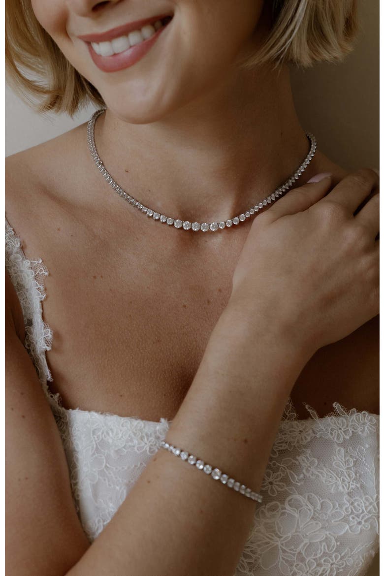 High Society Tennis Necklace, Alternate, color, Silver
