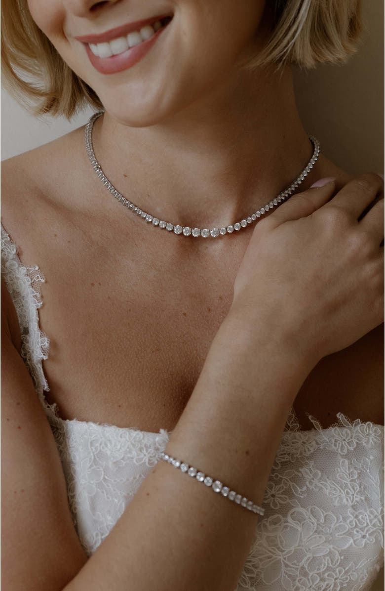 Untamed Petals High Society Tennis Necklace, Alternate, color, Silver