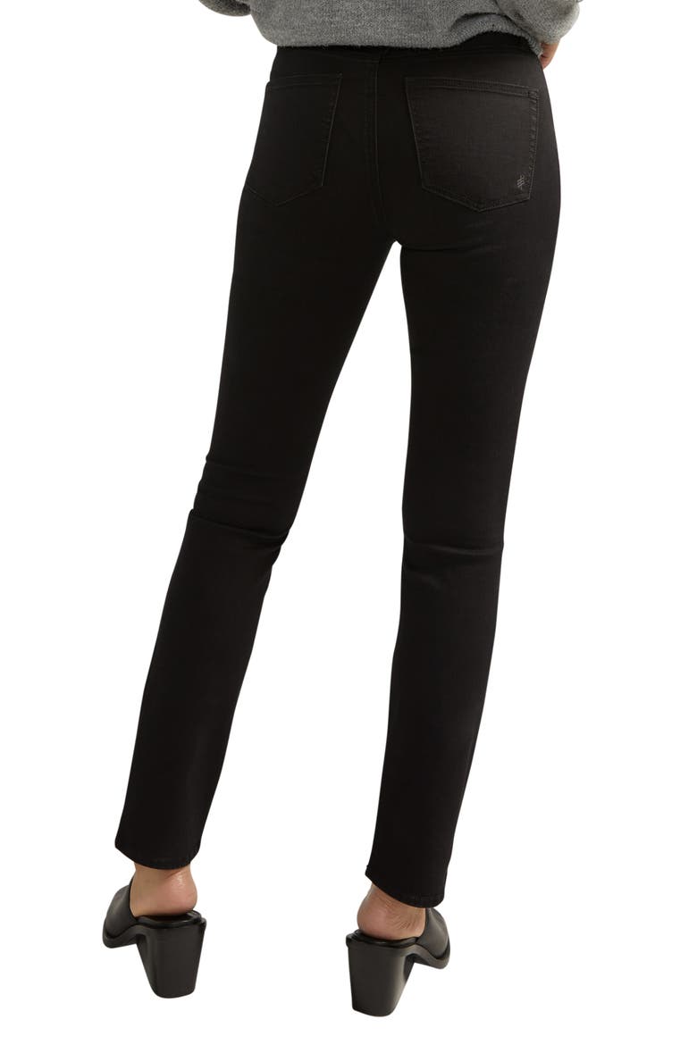 Avery Curvy High Waist Slim Straight Leg Jeans, Alternate, color, BLACK