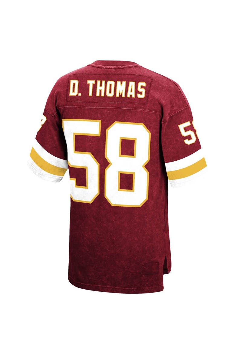 Men's Mitchell & Ness Derrick Thomas Red Kansas City Chiefs Retired Player Name & Number Acid Wash Top, Alternate, color, Red