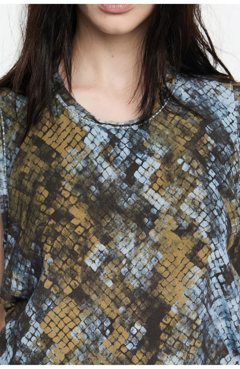 Bimba y Lola Snake Ruched Dress, Alternate, color, Snake Khaki