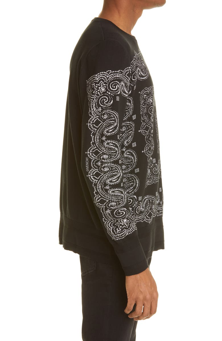 Givenchy Intarsia Bandana Silk Sweater, Alternate, color, 
