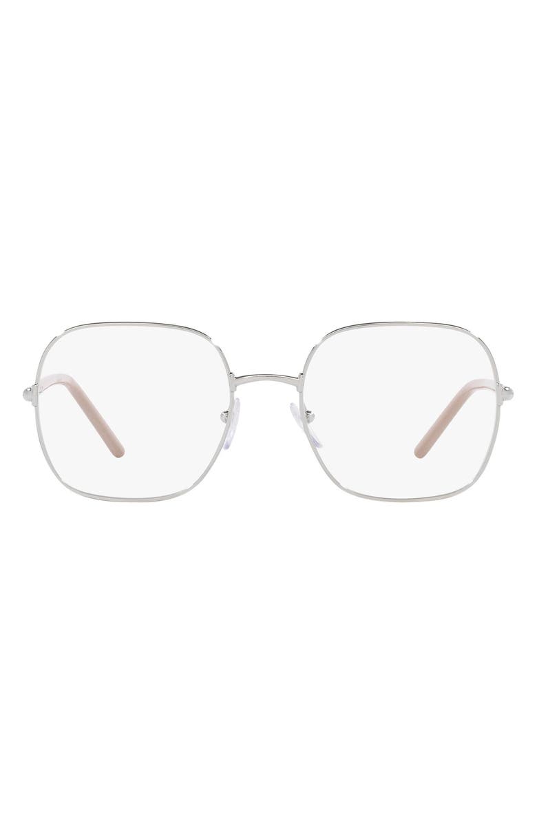 Prada 54mm Rectangle Optical Glasses, Main, color, 