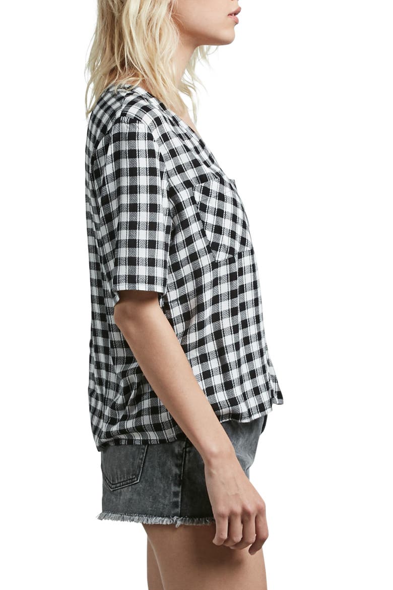 Pick It Up Gingham Top, Alternate, color, BLACK