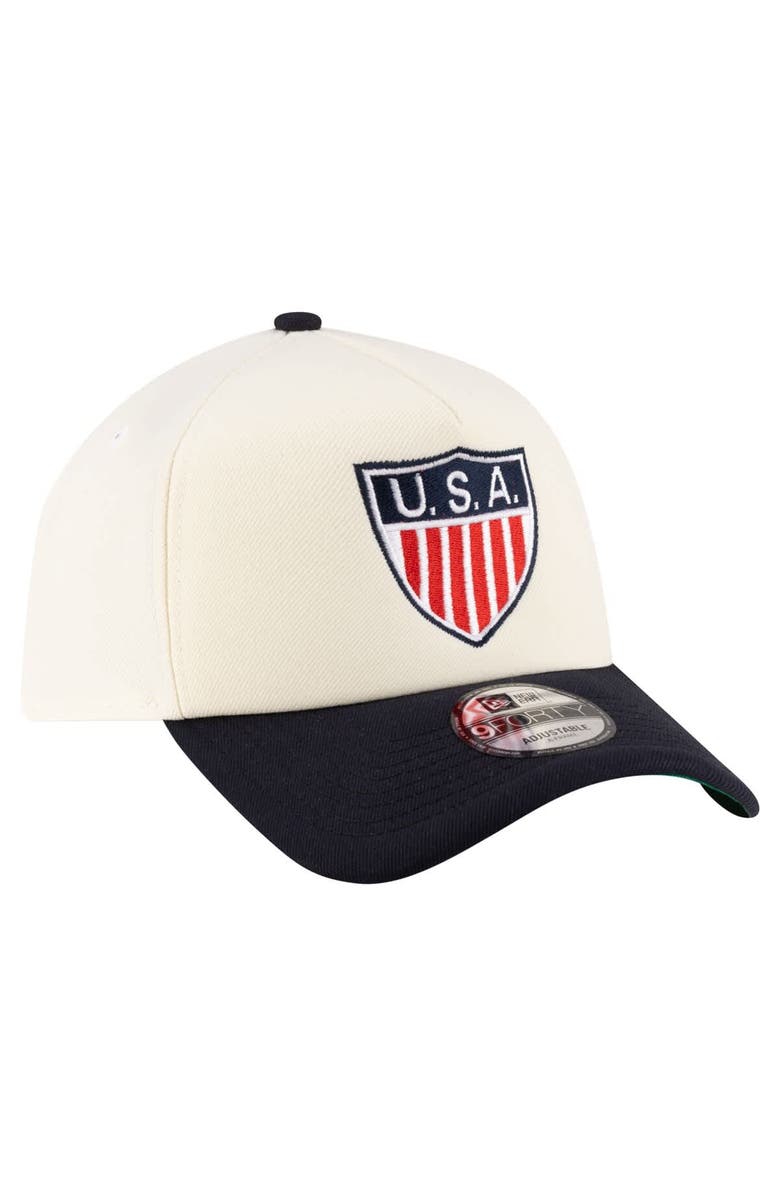 New Era Men's New Era Cream USMNT 1950 Retro Foam 9FORTY Adjustable Hat, Alternate, color,