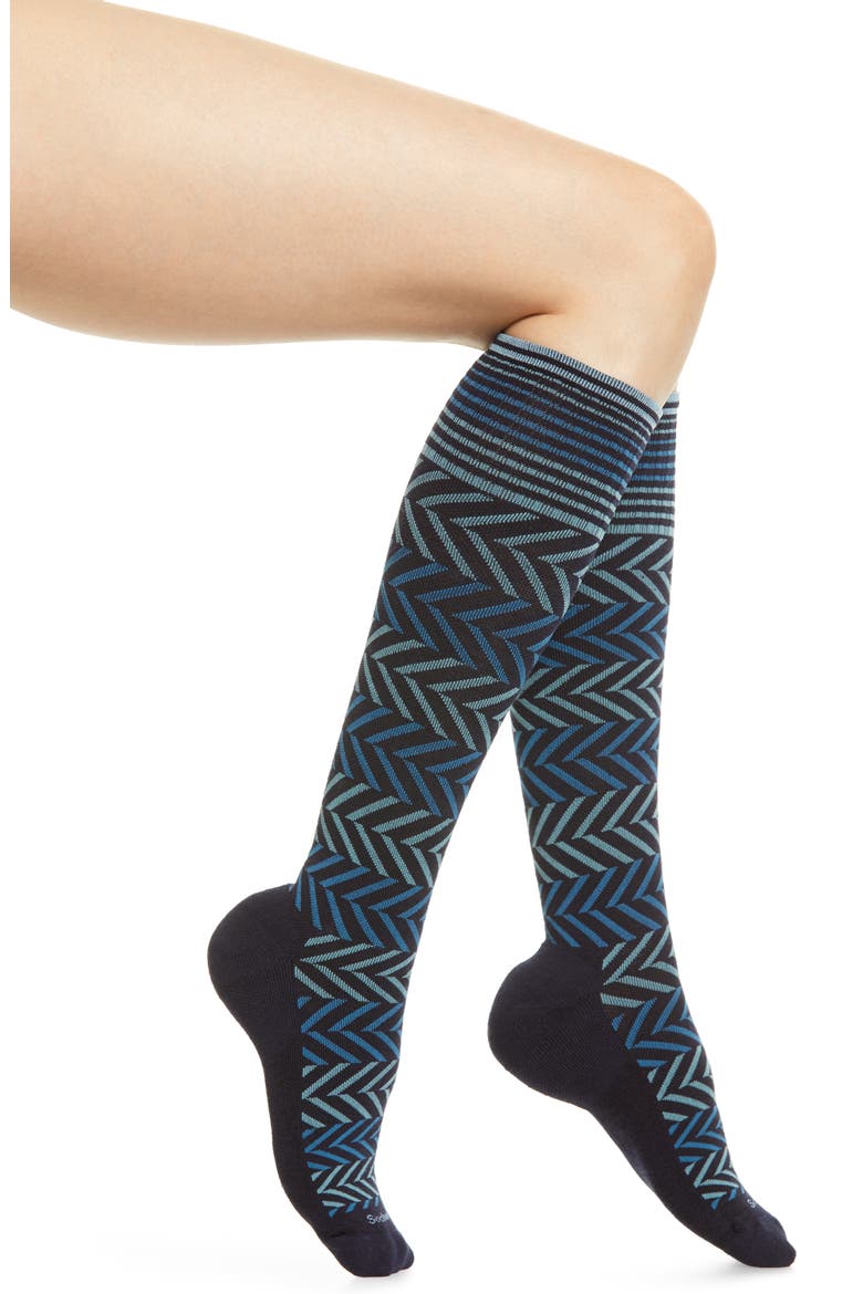 Graduated Compression Socks, Main, color, NAVY