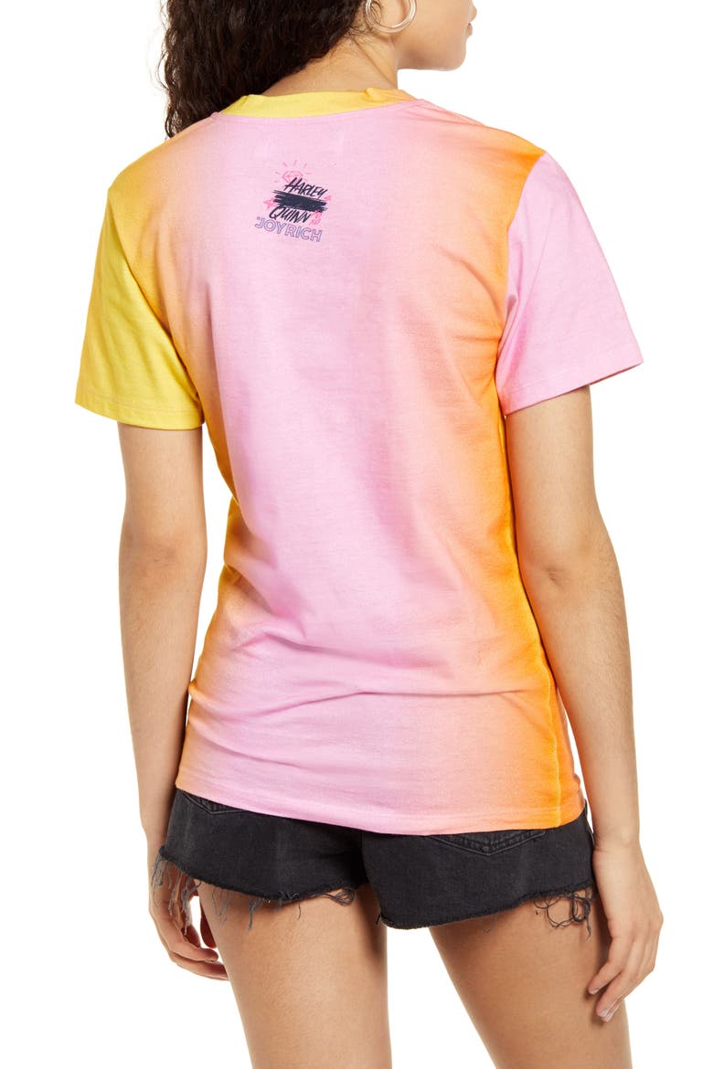 Harley Quinn Tie Dye Cotton Graphic Tee, Alternate, color, PINK