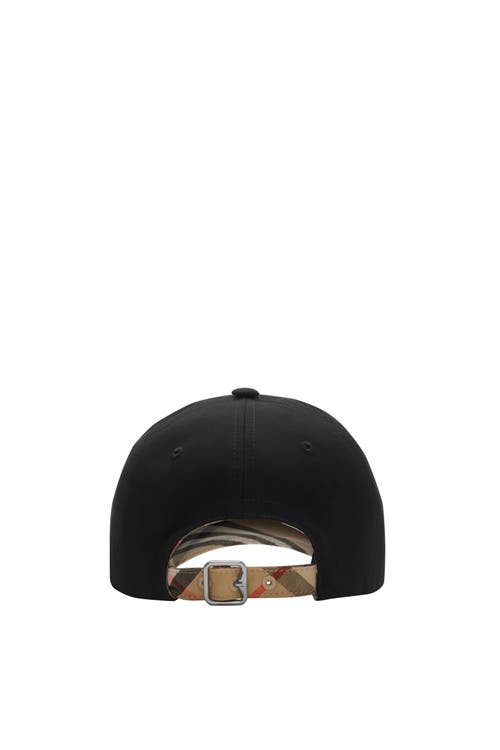 Burberry Gabardine Baseball Cap In Black/sand