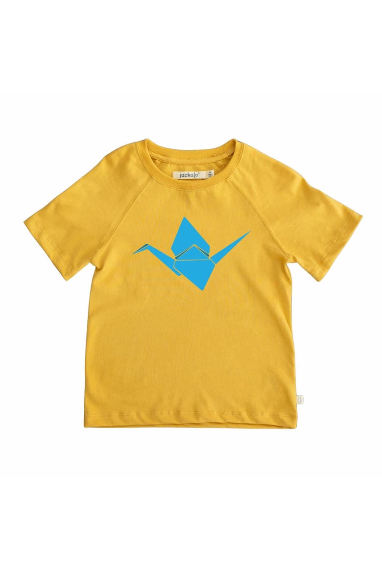 Kids' Organic Cotton Paper Crane Graphic T-Shirt, Main, color, Ocher