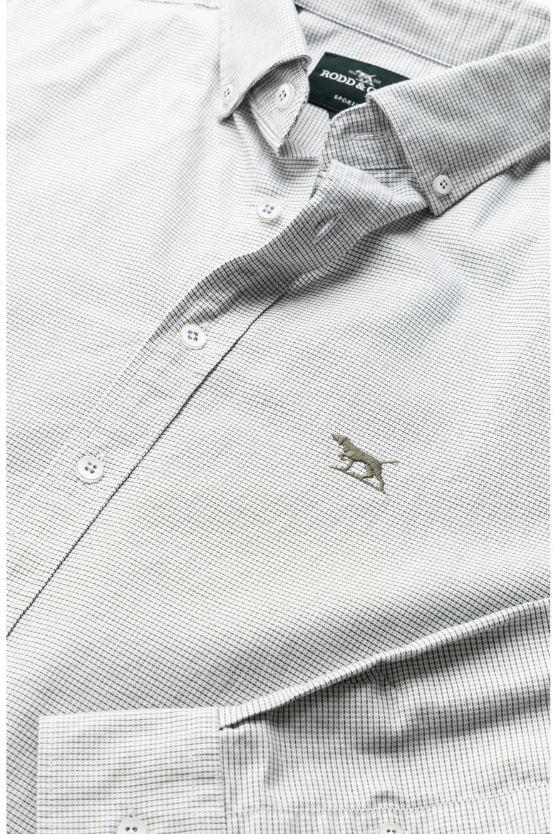 Oxford Crossings Sports Fit Cotton Dobby Button-Down Shirt, Alternate, color, FERN