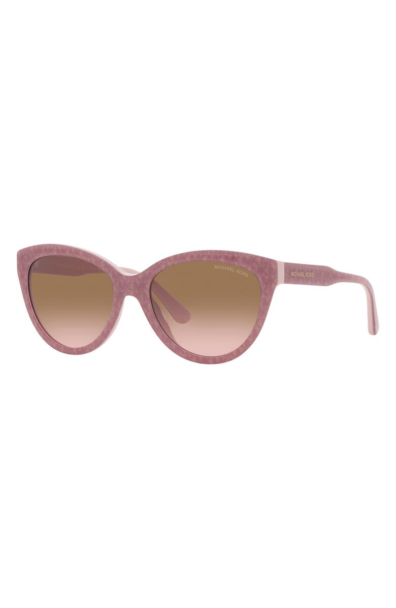Michael Kors Makena 55mm Gradient Cat Eye Sunglasses, Alternate, color, Brown Pink