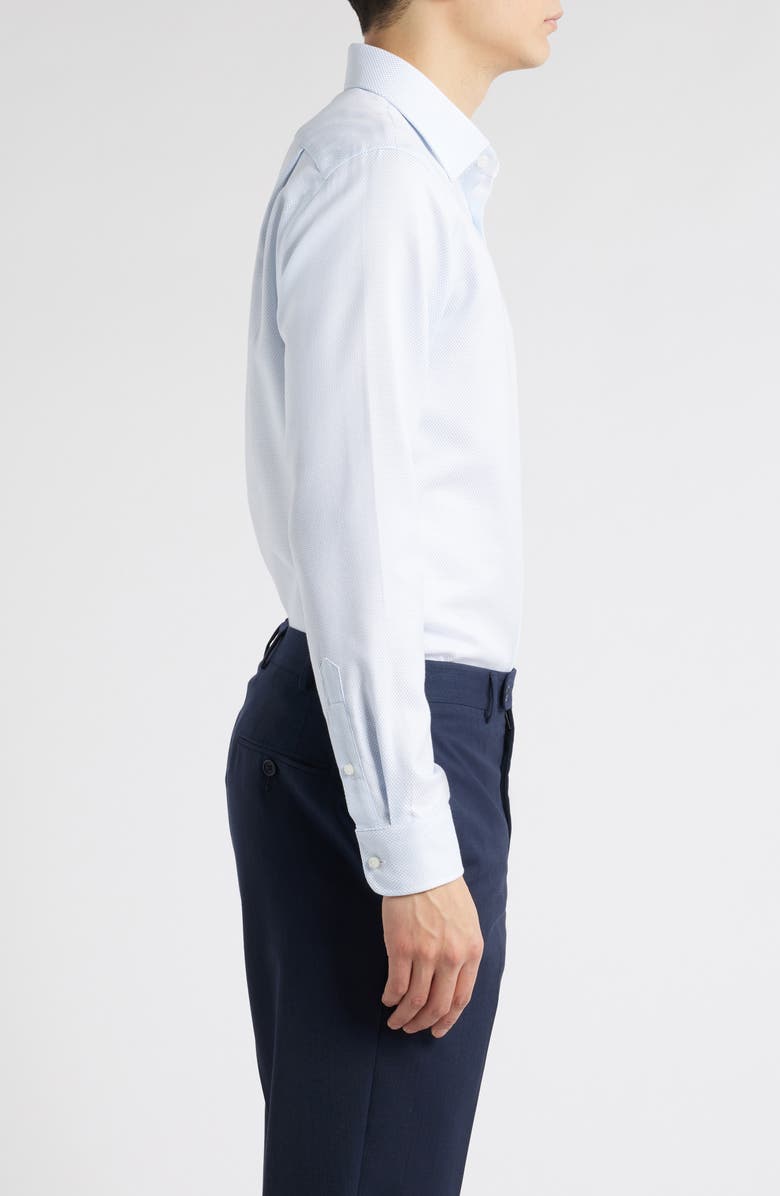 Nordstrom Premium Non-Iron Trim Fit Dress Shirt, Alternate, color, Blue Dash Stripe