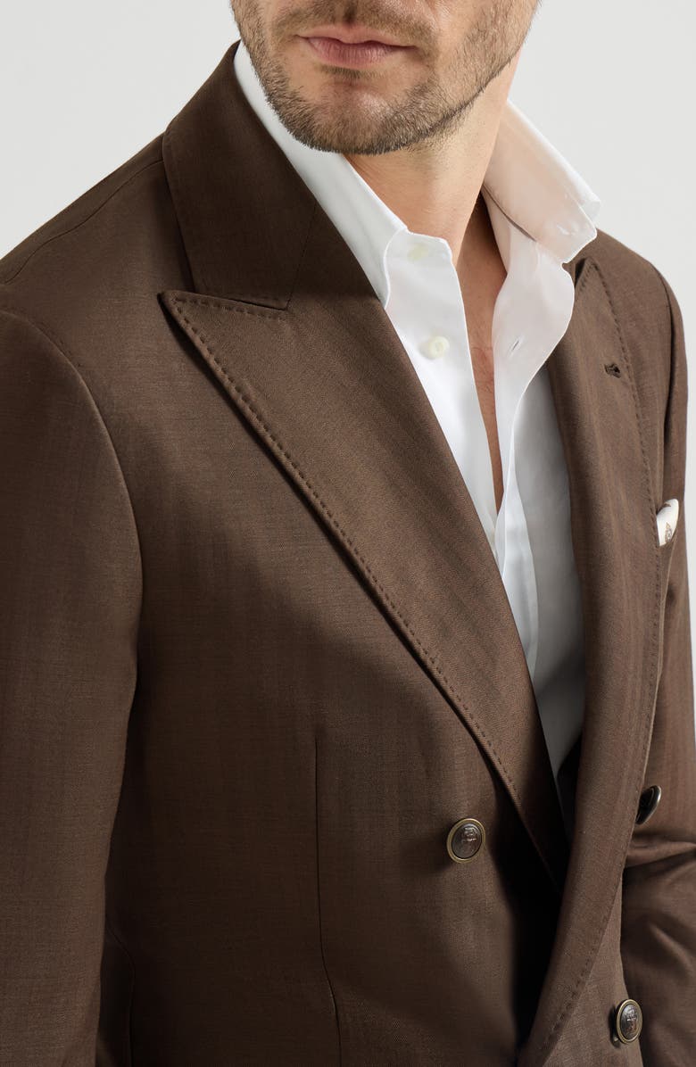 Brunello Cucinelli Uconstructed blazer, Alternate, color, Brown