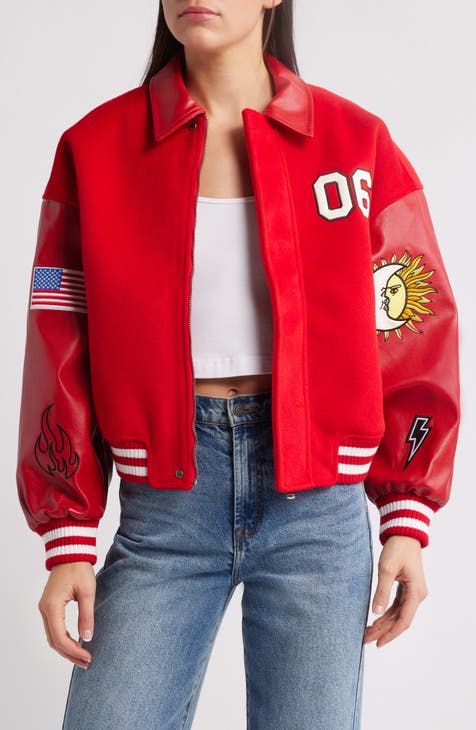 Nordstrom Red leather on sale jacket