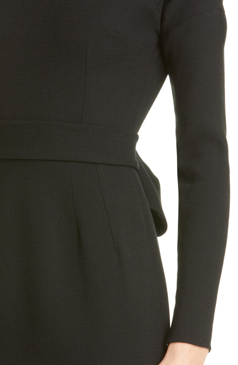 Dolce&Gabbana Bow Back Long Sleeve Wool Blend Crepe Dress, Alternate, color, 