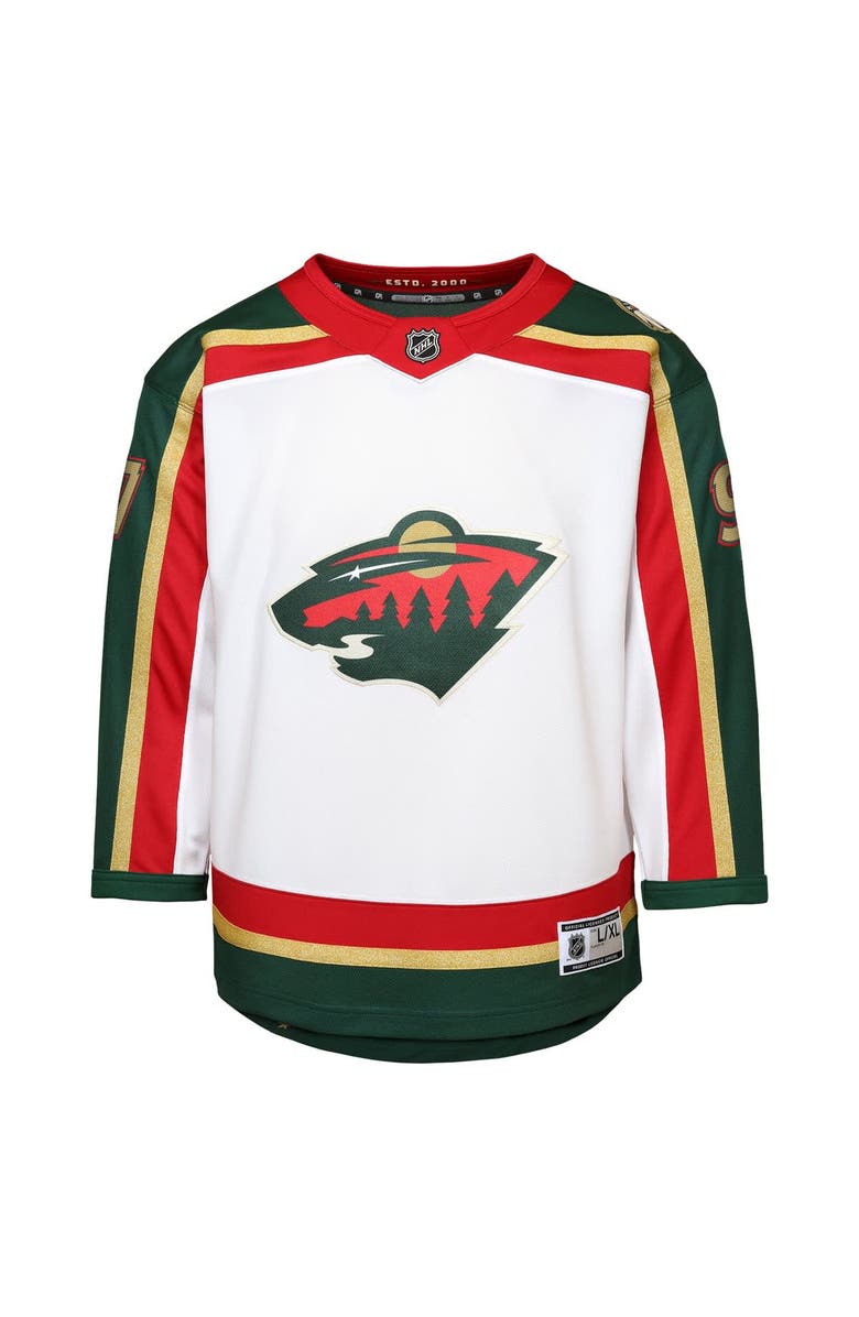 Outerstuff Youth Kirill Kaprizov White Minnesota Wild 25th Anniversary Replica Player Jersey, Alternate, color, White