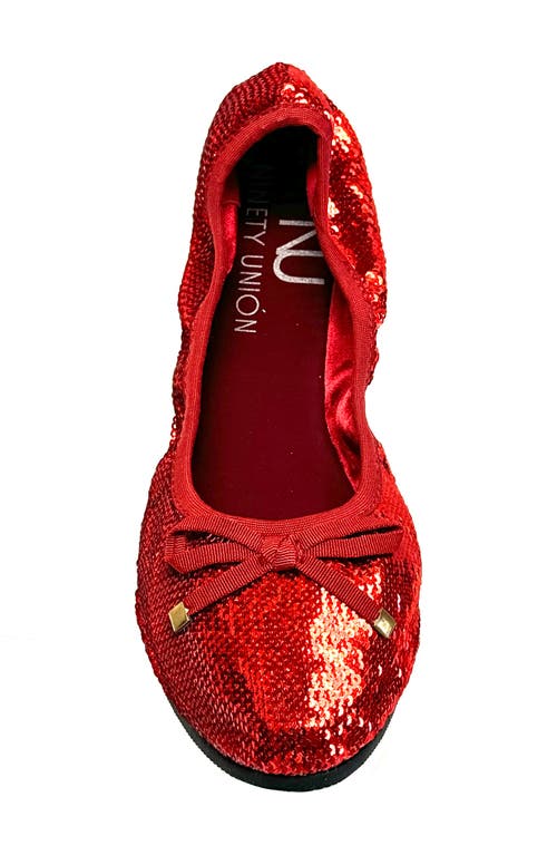 Ninety Union Sequin Ballerina Flat In Red