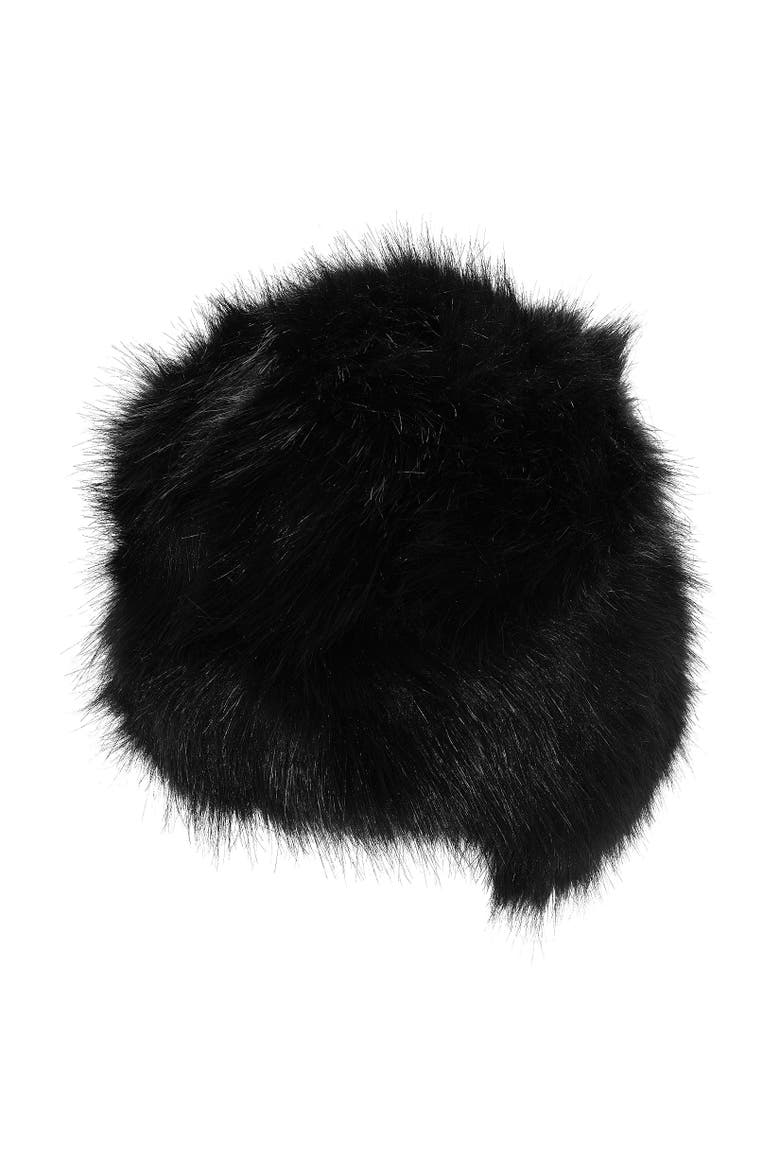 Faux Fur Trapper Hat, Alternate, color, Black