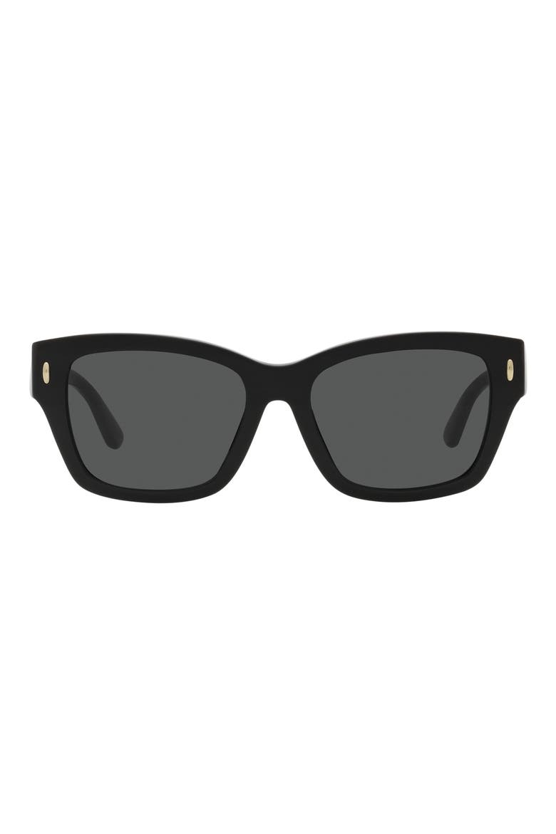53mm Rectangular Sunglasses, Main, color, BLACK