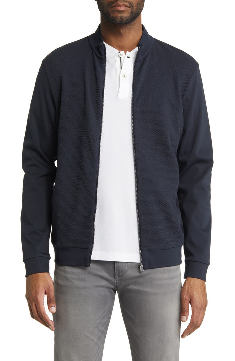 BOSS Skiles Cotton Zip-Up Jacket, Main, color, 