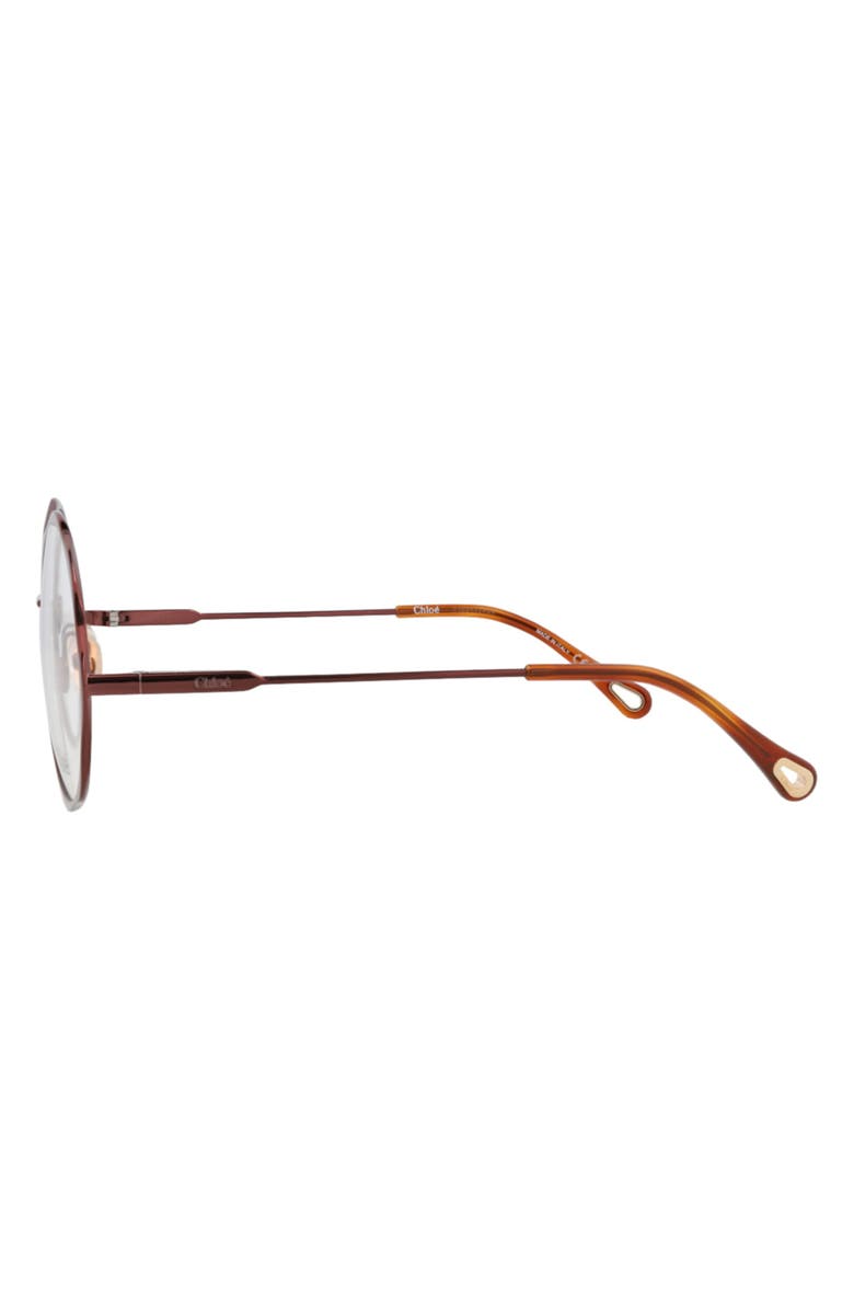 Chloé 56mm Round Optical Glasses, Alternate, color, Brown Brown Transparent