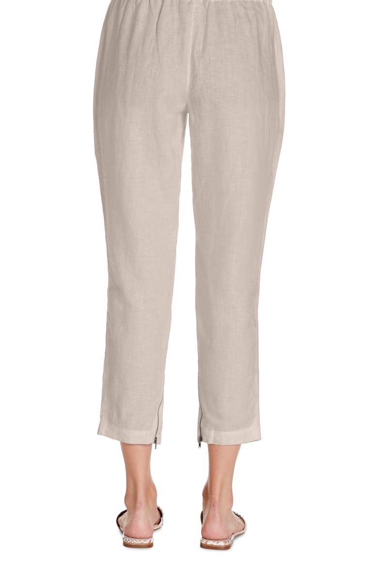 Rima Tapered Crop Linen Pants, Alternate, color, CASTLE