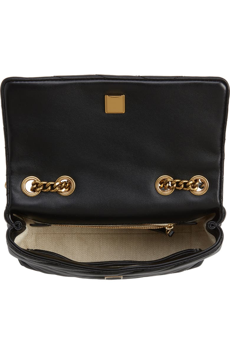 Tory Burch Small Kira Chevron Convertible Shoulder Bag, Alternate, color, Black