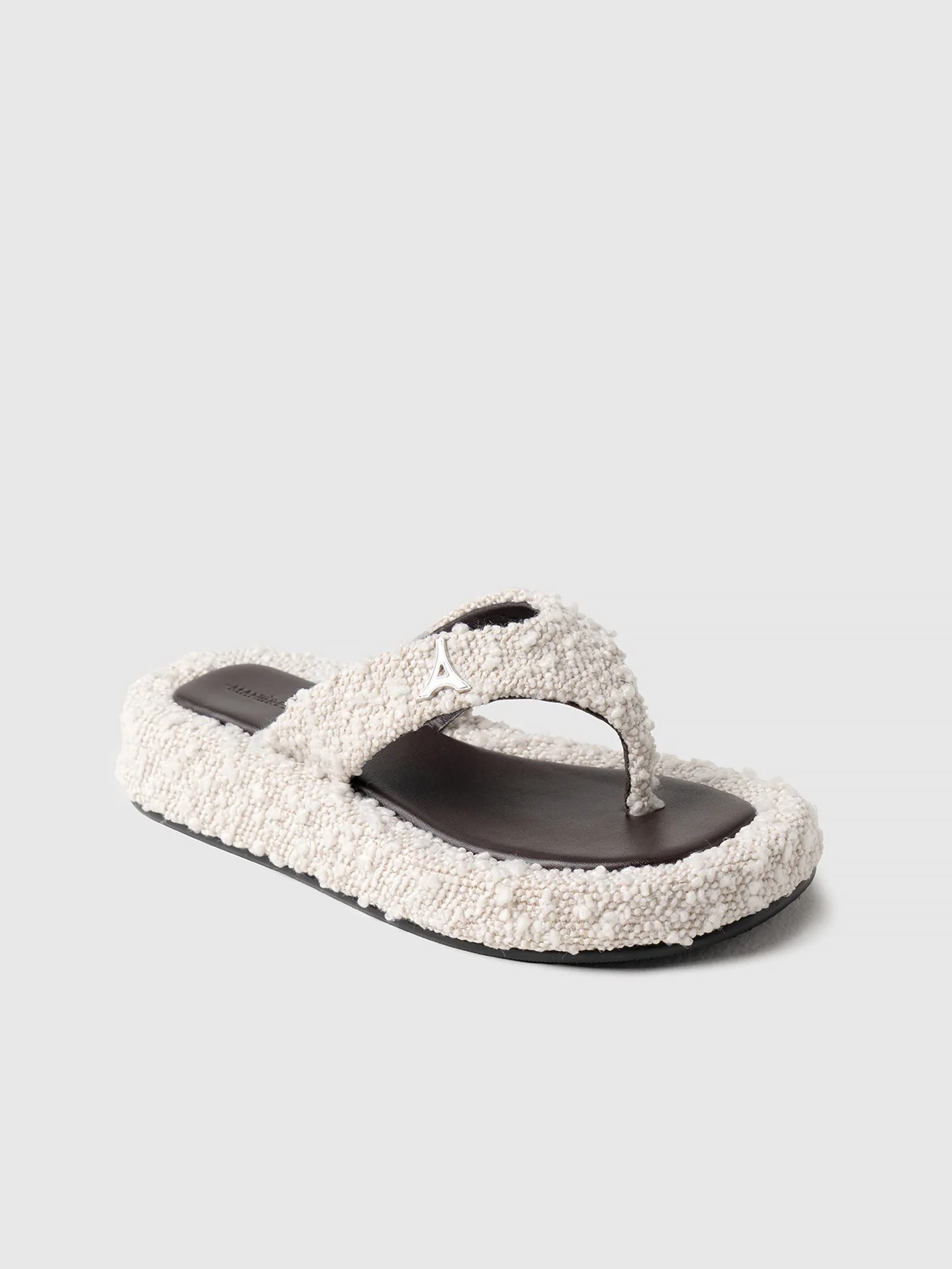 Manière De Voir Rosalie Boucle Flatform Sandals, Alternate, color, Off White/Brown