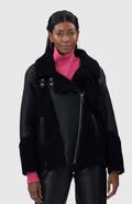 GORSKI Genuine Shearling Zip Moto Jacket
