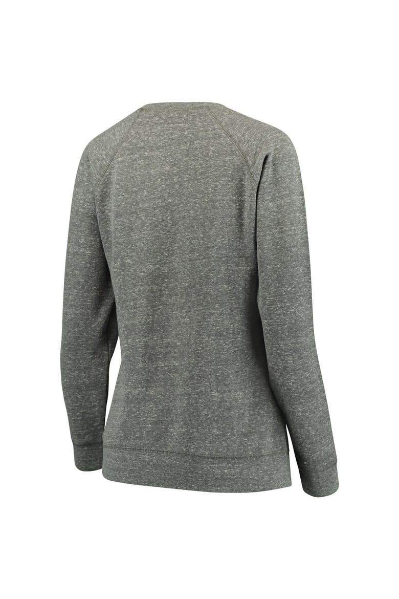 Women's Pressbox Heathered Gray Nebraska Huskers Edith Vintage Knobi Pullover Sweatshirt, Alternate, color, Heather Gray
