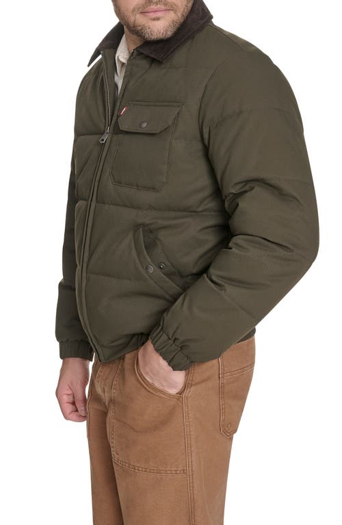 Levi's Corduroy Collar Midweight Quilted Jacket In Green