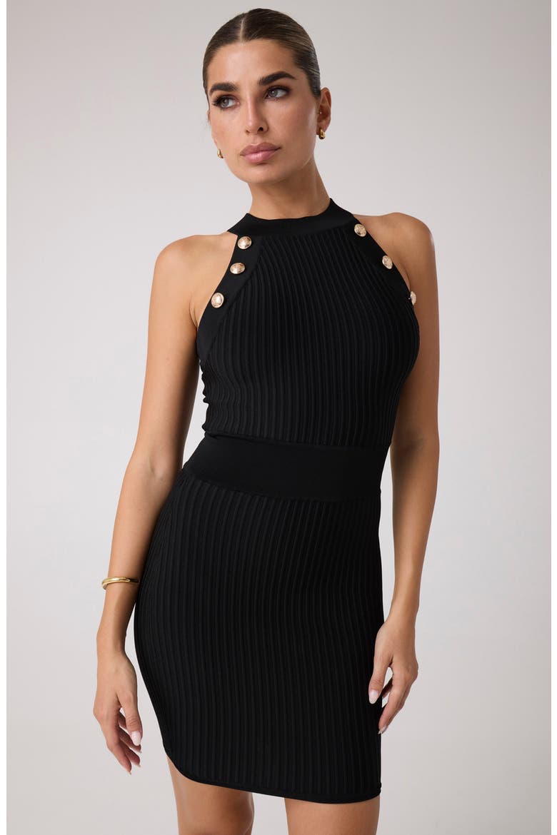 Ayla Ribbed Sweater Minidress, Alternate, color, JBLACK-BLACK