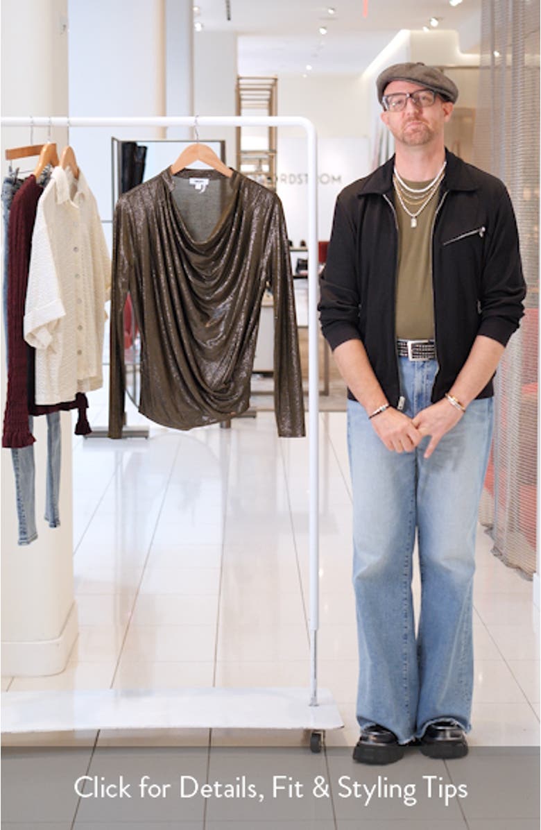 Heather Foil Drape Top, sales video thumbnail