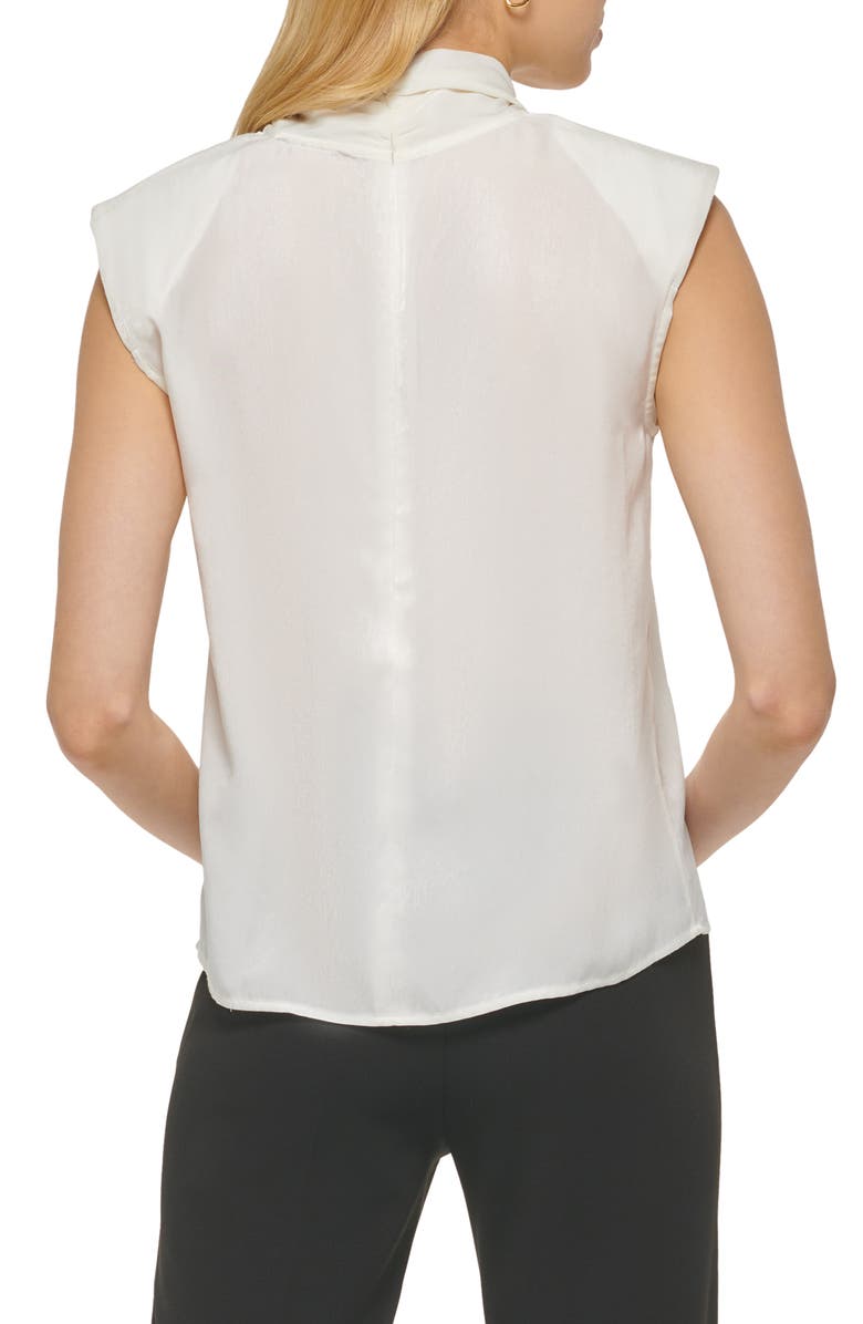 DKNY Tie V-Neck Blouse, Alternate, color, 
