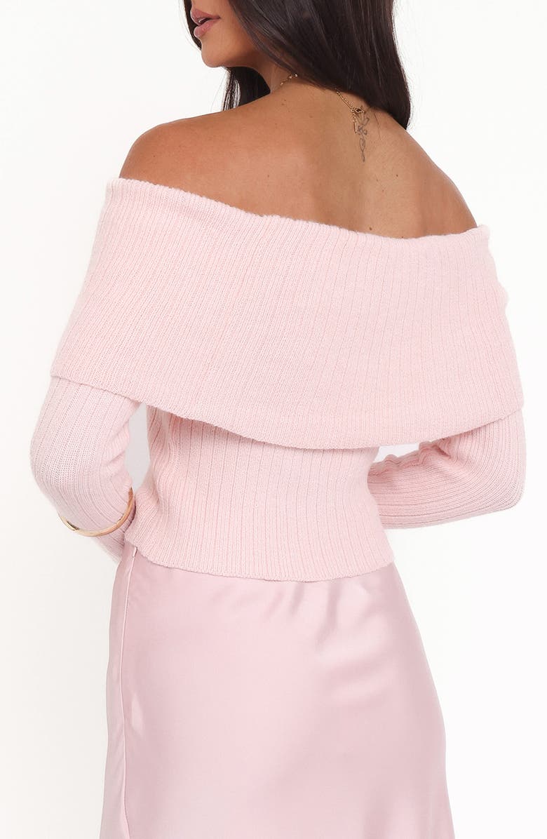 Petal & Pup Helene Off the Shoulder Bow Sweater, Alternate, color, Pink