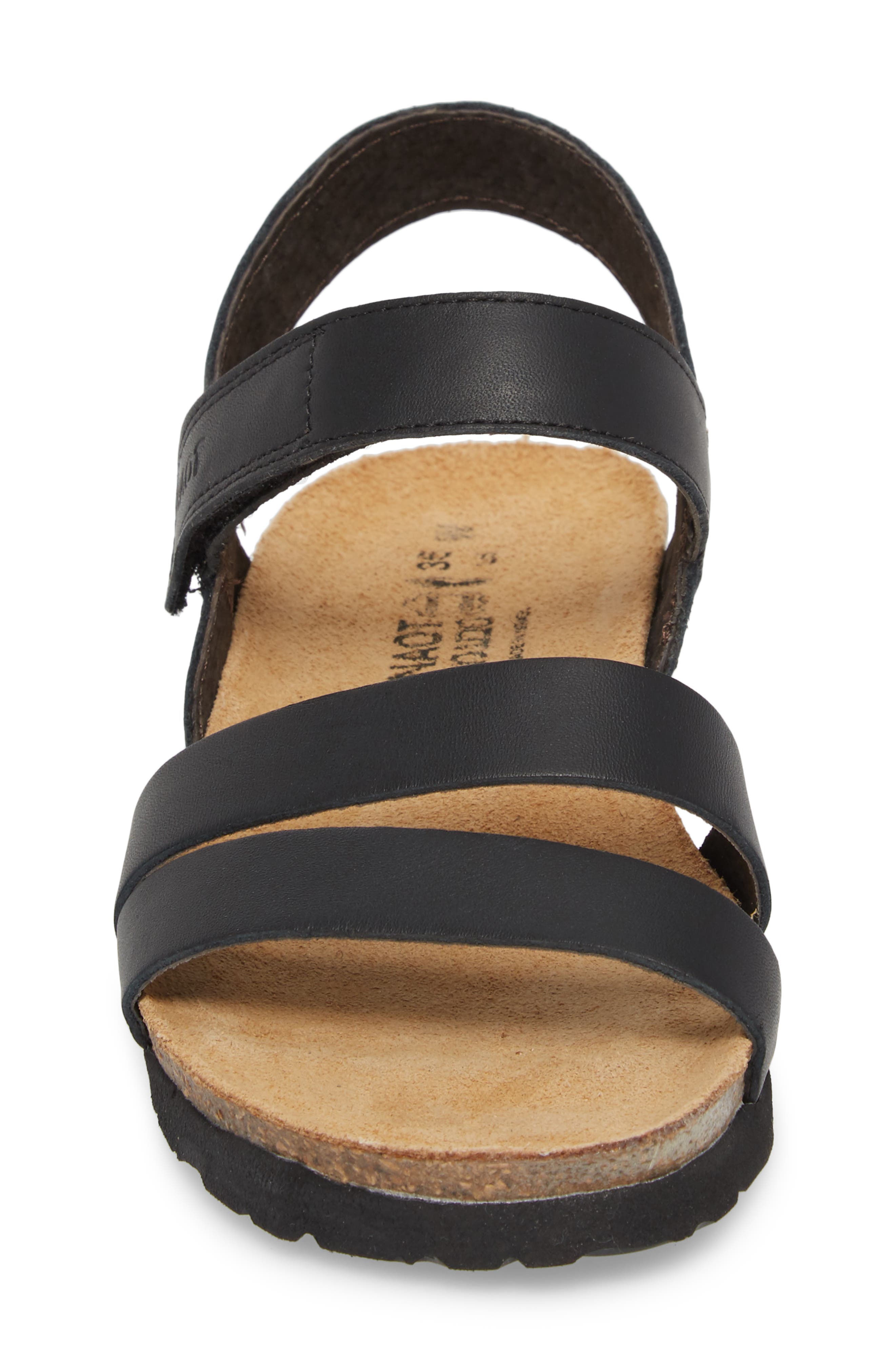 Naot Kayla Wedge Sandal, Alternate, color, Black Matte Leather