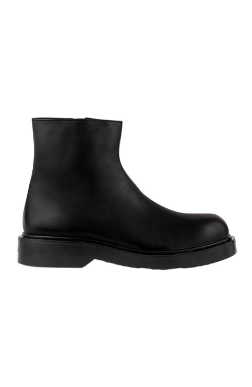 Sandro Zipped Leather Ankle Boots In Black