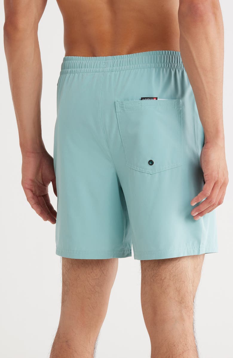 Quiksilver Solid Bandit Volley Swim Shorts, Alternate, color, Jade Gray