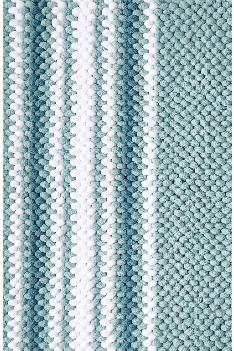 Aiden Stripe Jacquard Runner Bath Rug, Alternate, color, AQUA