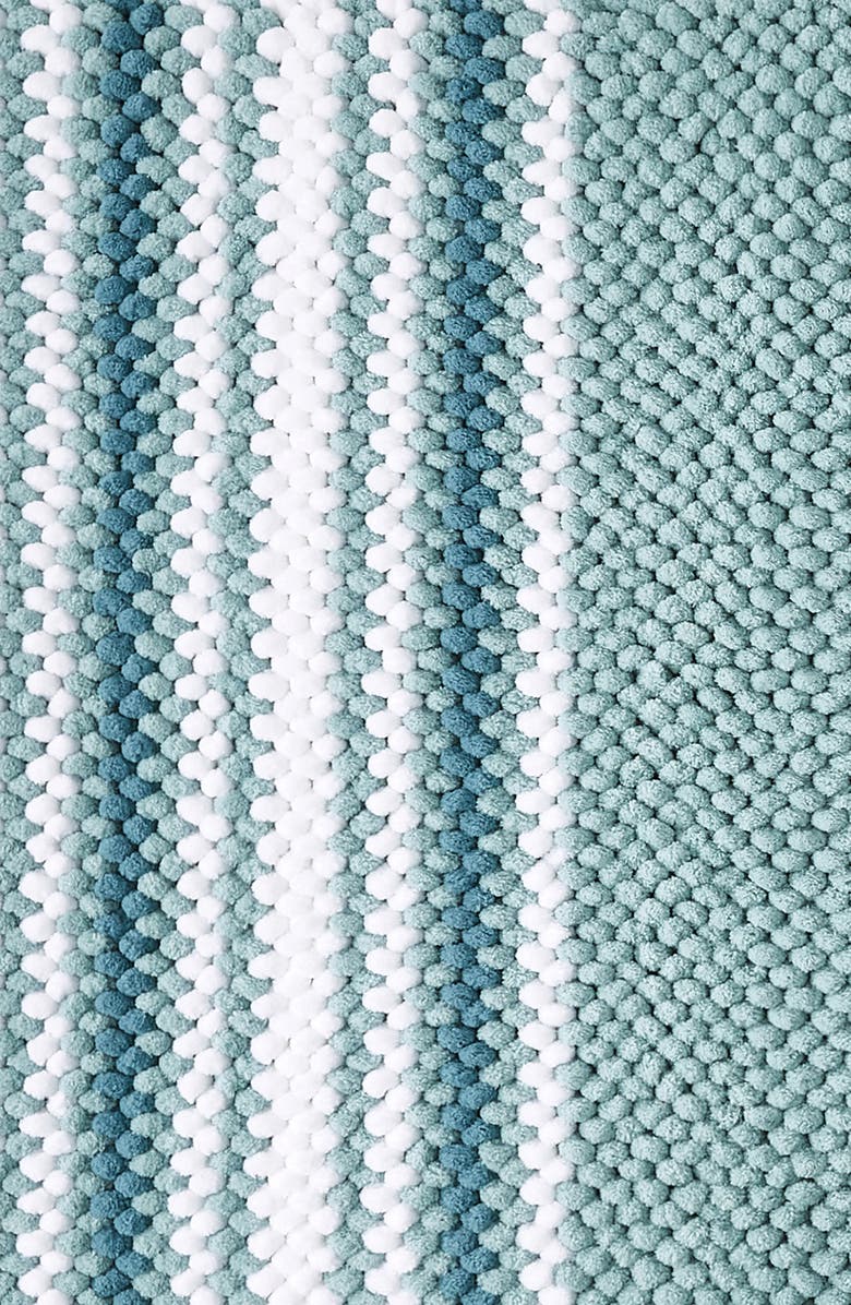 VCNY HOME Aiden Stripe Jacquard Runner Bath Rug, Alternate, color, Aqua