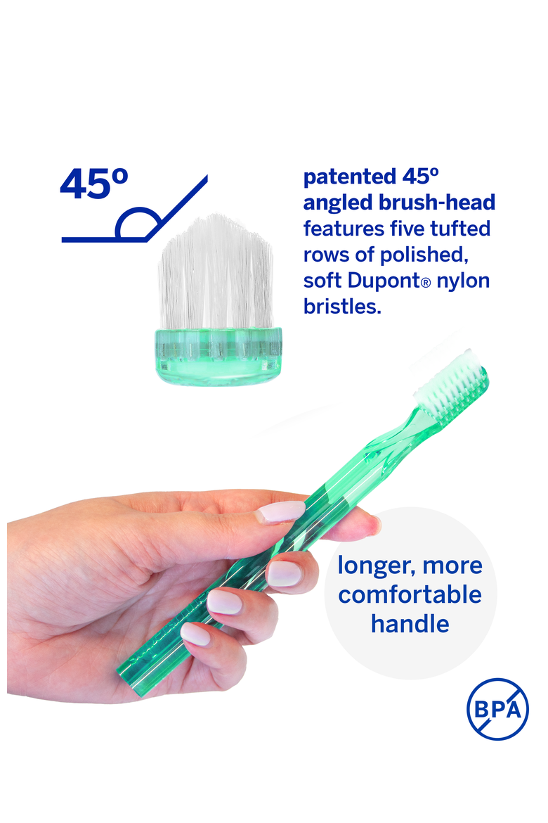 2-Pack Supersmile New Generation 45° Patented Long toothbrush Green, Alternate, color, Green
