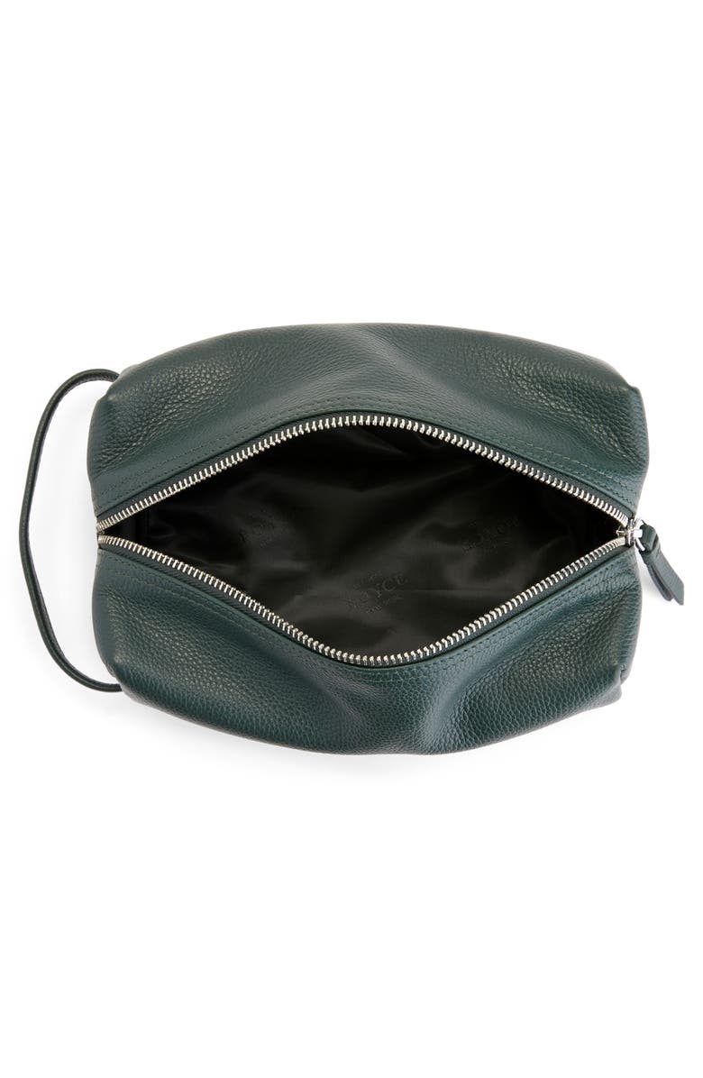 ROYCE New York Compact Leather Toiletry Bag, Alternate, color, Dark Green