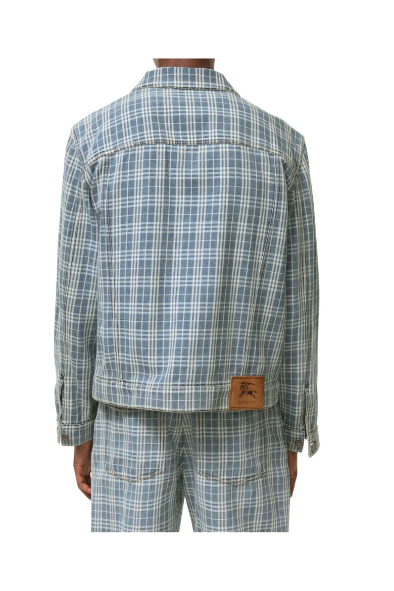 Check Denim Jacket, Alternate, color, Light indigo blue