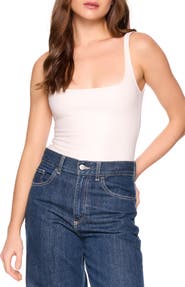Susana Monaco Faux Leather Low Back Bodysuit
