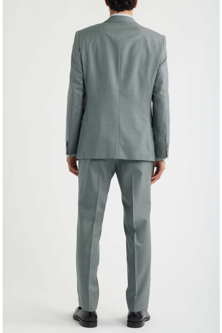 Huge Slim Fit Textured Virgin Wool Suit, Alternate, color, GREEN