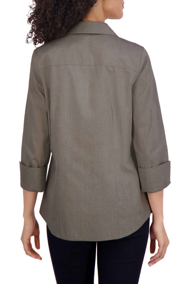 Foxcroft Taylor Fitted Non-Iron Shirt, Alternate, color, Charcoal