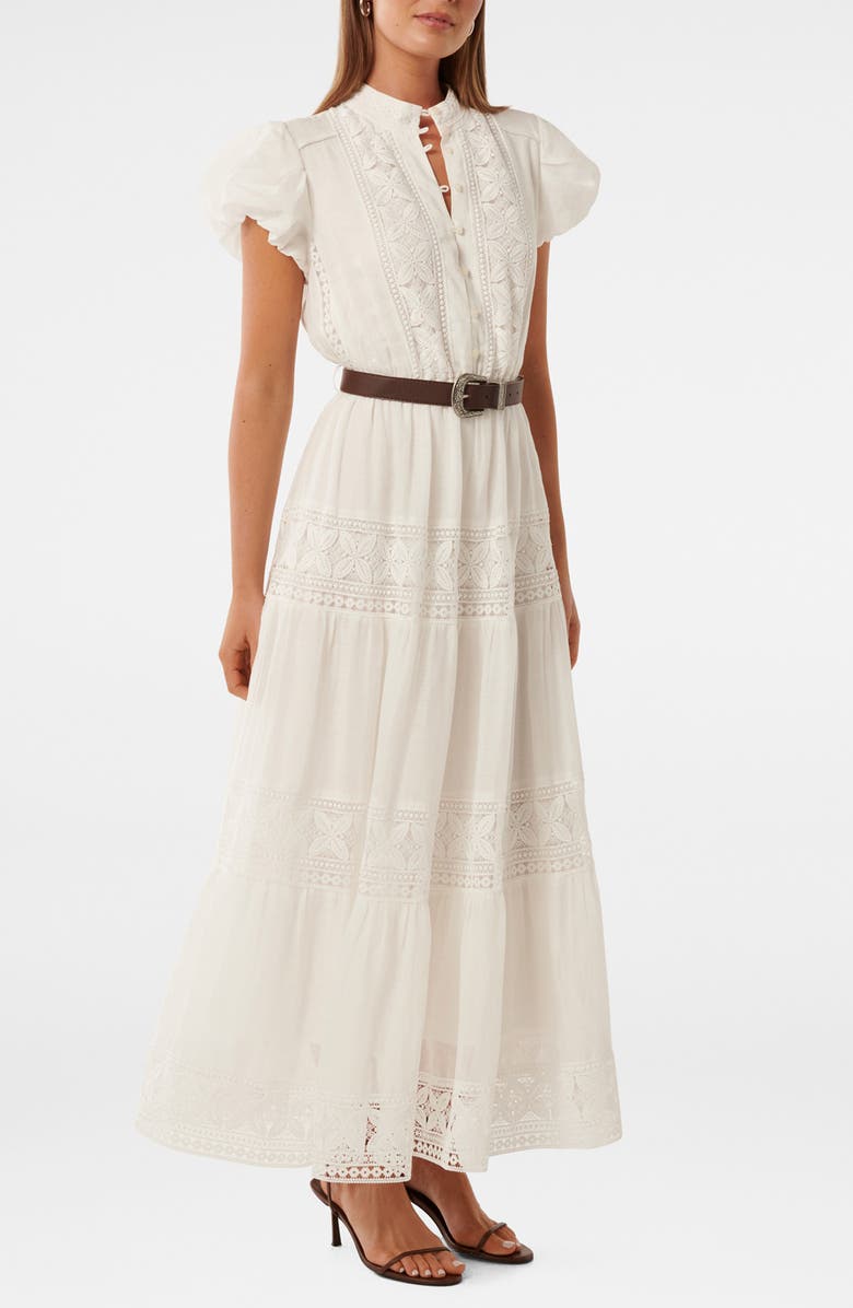 Ever New Amy Floral Lace Inset Belted Maxi Dress, Alternate, color, 