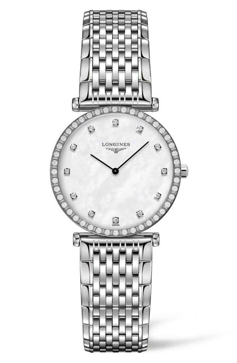 Longines La Grande Classique de Longines Diamond Bracelet Watch, 28mm, Main, color, 