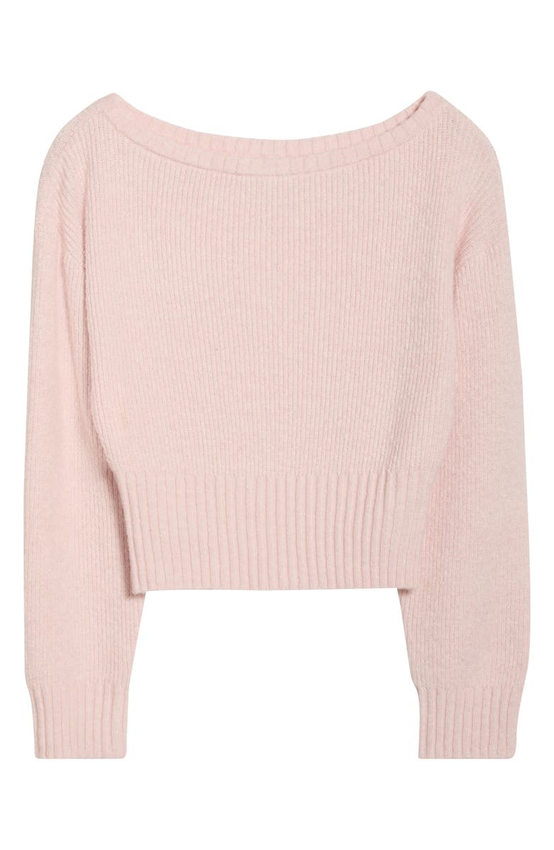 PacSun Cosette Off the Shoulder Rib Sweater, Alternate, color, Light Pink