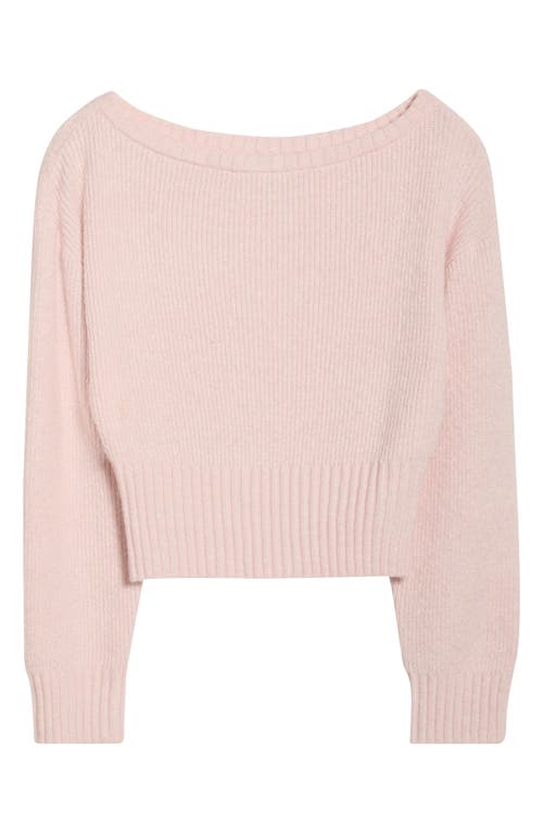Pacsun Cosette Off The Shoulder Rib Sweater In Pink